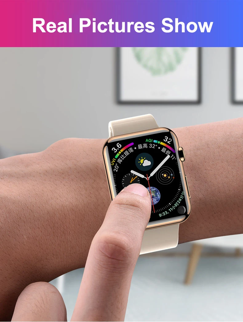 21D протектор экрана из закаленного стекла для Apple Watch Series 5 4 полное покрытие УФ Клей 40 44 мм пленка 38 42 мм протектор экрана
