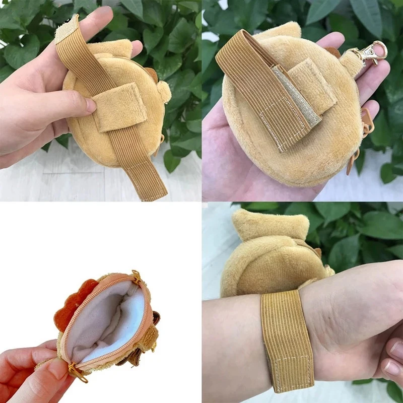 HUANZHI New Japan Cute Plush Snapper Fish Doll Coin Purse Wrist Bag Mini Cute Zipper Girl Coin Wallet Cable Headset Bag