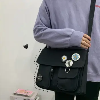 

2020 Canvas Diagonal Cross Bag Youth Fashion Casual Version Ladies Large Capacity Shoulder Bag Solid Color Women Messenger Bags