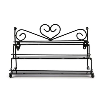 

3Tiers Metal Nail Polish Shelf Cosmetic Varnish Display Stand Holder Heart Design Women Makeup Wall Rack Organizer