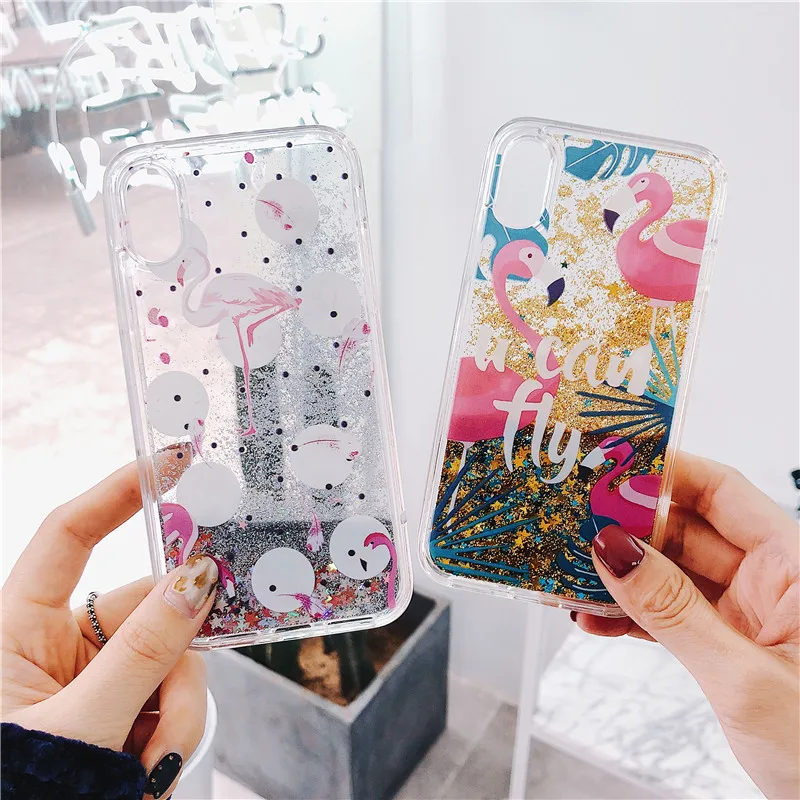 

Glitter Love Phone Case For iphone SE 2020 6 7 8 Plus X XR XS 11 Pro Max Dynamic Liquid Quicksand Cover Phone Case Bling Sequins