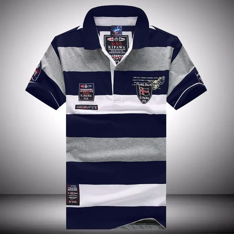 Мужские летние брендовые короткие поло Eden Shark от известного бренда Camisa Masculina мужские повседневные спортивные дышащие полосатые рубашки поло