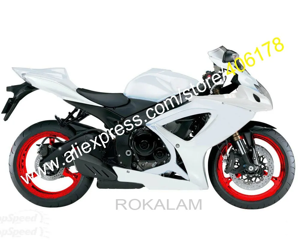 For Suzuki Gsxr 600 750 K6 06 07 Gsxr750 Gsxr600 2006 2007 All White