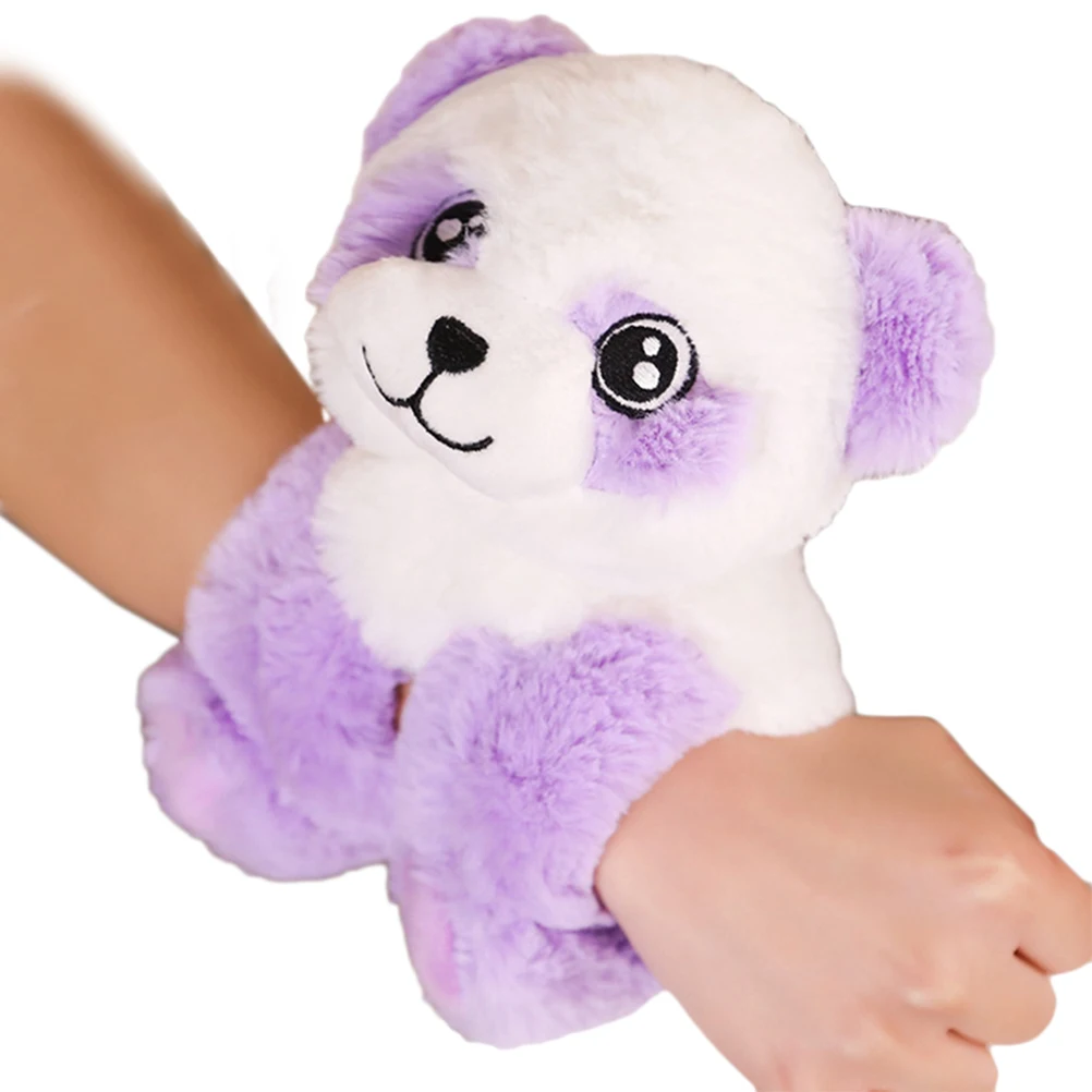Детские смешные развивающие игрушки плюшевые животные браслет мультфильм мягкий браслет для куклы СЛЭП браслеты для детей - Цвет: Фиолетовый