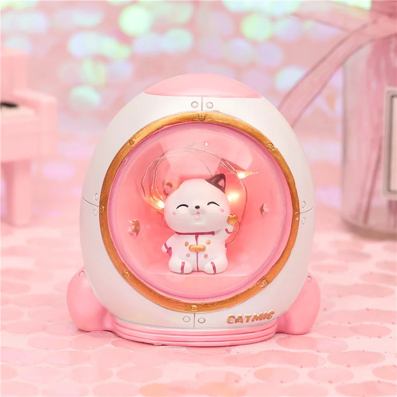 Pink-cat Котенок светодиодный ночник для детей детской животные мультфильм ночник для спальни декоративное освещение детский игрушечный стол лампа - Emitting Color: Pink-cat