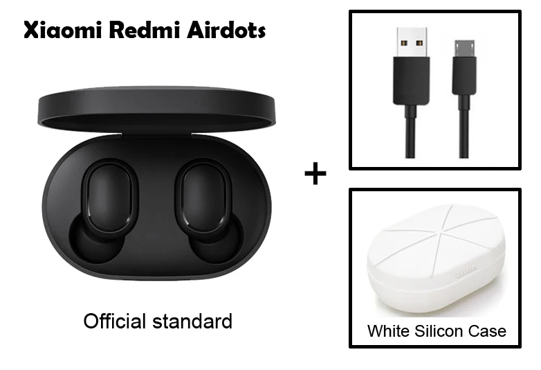 Add USB Cable CW Xiaomi Redmi Airdots TWS Bluetooth наушники стерео бас Bluetooth 5,0 с микрофоном - Цвет: Add USB Cable CW