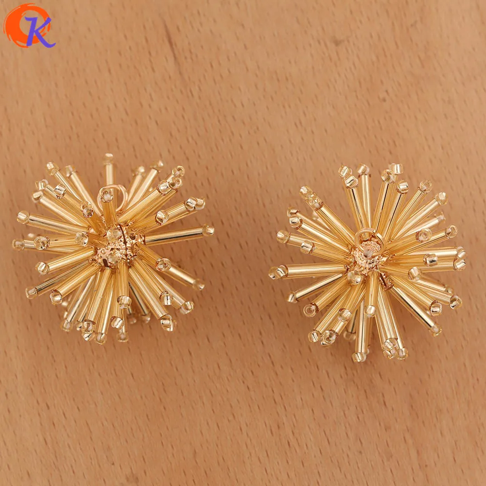 Cordial Design 10Pcs 30*30MM Jewelry Accessories/Crystal Beads Charms/Hand Made/Flower Ball Shape/Earring Findings/DIY Making - Цвет: 1