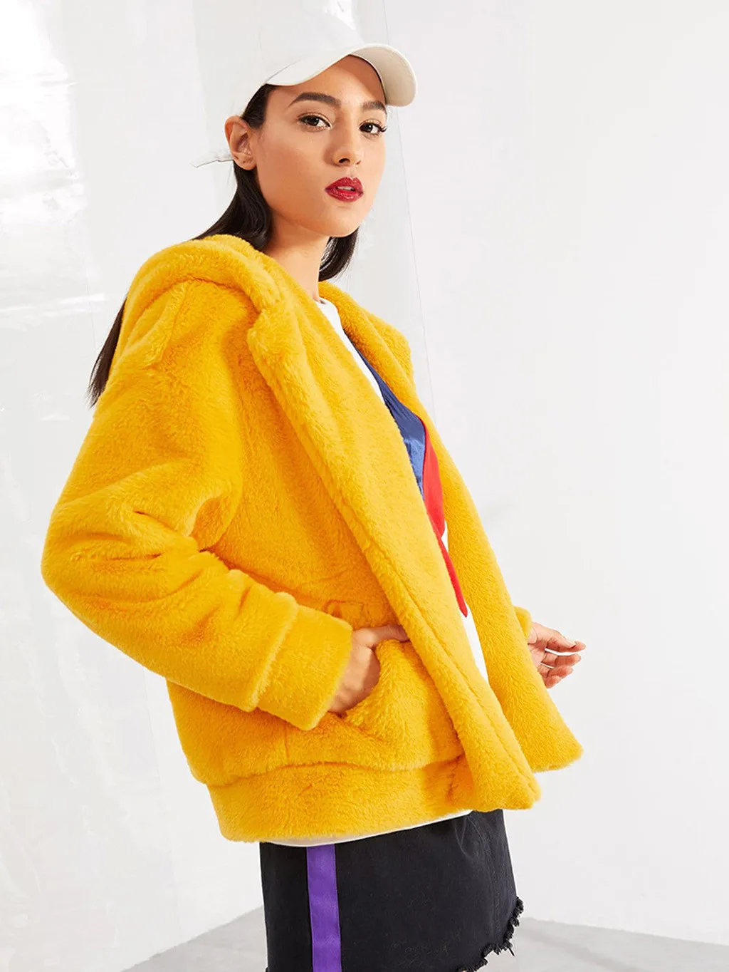 Chaqueta mujer, зимнее пальто для женщин размера плюс, короткое пальто из искусственного меха, теплая меховая верхняя одежда с длинным рукавом, abrigos mujer invierno