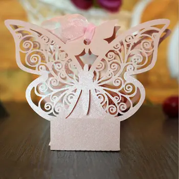 

50pcs Candy Box Wedding Gift Bag Paper Butterfly Decorations Wedding Baby Shower Guests Favors Event Party Supplies
