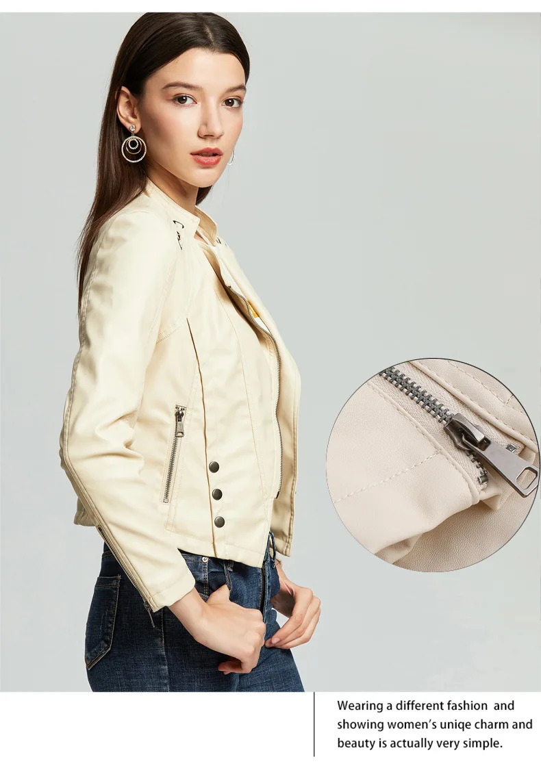 Autumn Winter Women Slim Cool PU Faux Soft Leather Jackets Ladies Basic Zipper Outwear Coat Biker Streetwear Plus Size