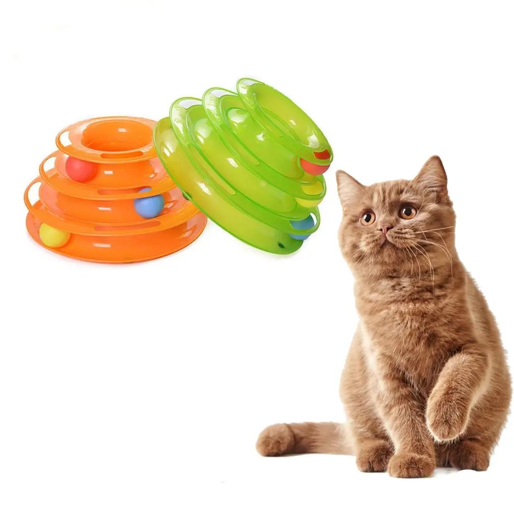

Tower Of Tracks Ball And Track Interactive Toy Cats Fun Cat Game Intelligence Triple Play Disc Cat For Toy Balls