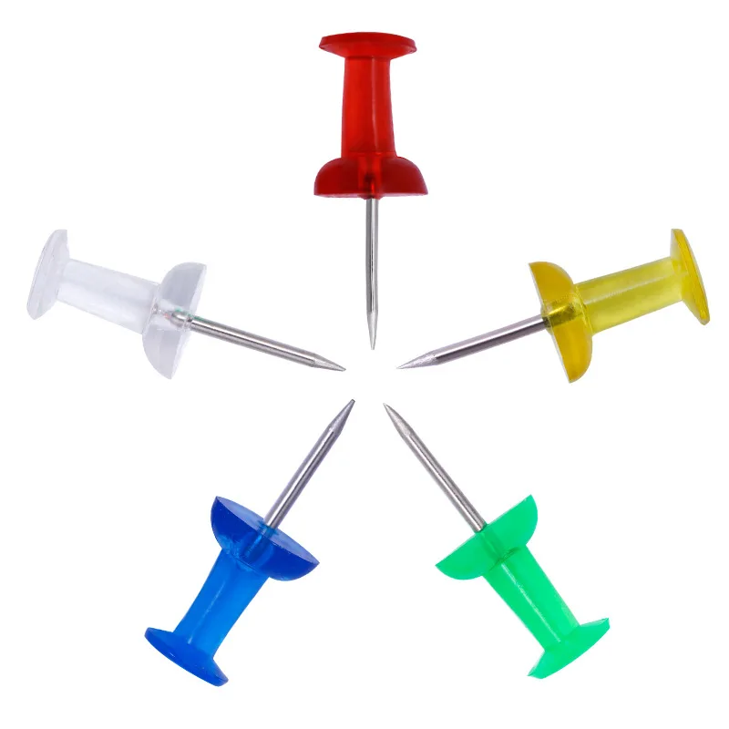 Description Picture 2 of item50Pcs green red yellow blue Push Pins Thumb Thumbtack Board Pins Drawing Photo Wall Studs Office School Supplies