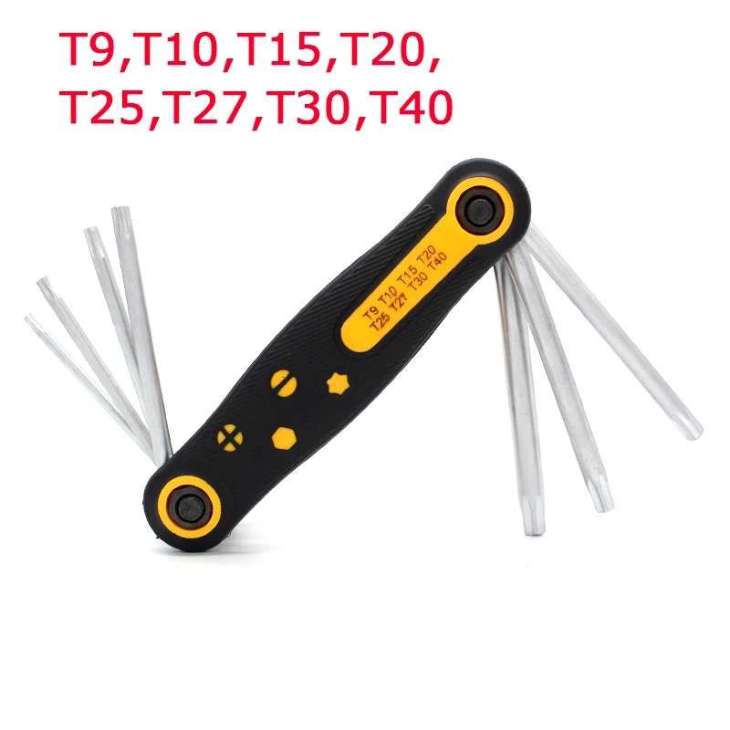 8IN1T9 8 в 1 Многофункциональный складной мини-отвертки набор складной Torx Star Key Bit Отвертка гаечный ключ набор T9 T20 наборы инструментов - Цвет: 8IN1T9