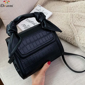 

DORANMI Stone Pattern Shoulder Women's Bags 2019 Luxury Brand Designed Leather Crossbody Bag Female Square Messenger Bolso BG333