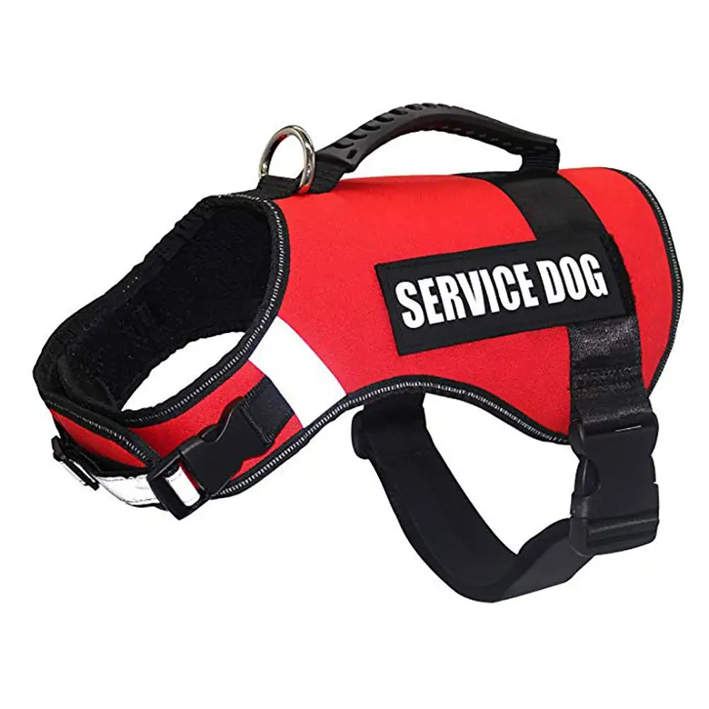 

No Pull Service Dog Vest Harness with Soft Handle Reflective Stripe Adjustable Padded Vest for Service Dogs Outdoor Walking