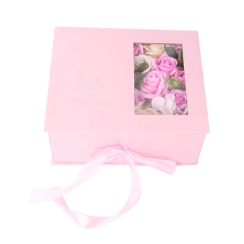 

Surprise Box Artificial Rose Soap Flower Gift Box Valentine Day Gift For Girlfriend Wedding Party Valentine Decoration, Pink
