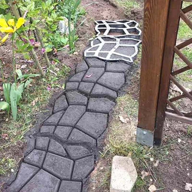 Floor Path Maker Mould Concrete Mold Reusable DIY Paving Garden Lawn Pavement 