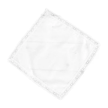 

6pcs Soft Cotton Blend Portable White Hankies Gift 25x25cm Petal Border Cleaning DIY Women Handkerchief Indoor Outdoor Face Skin