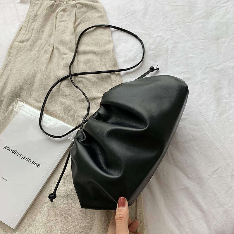 Повседневная женская сумка-клатч с зажимом, дизайнерский бренд, облачная форма, женские сумки через плечо, роскошные маленькие кошельки из искусственной кожи
