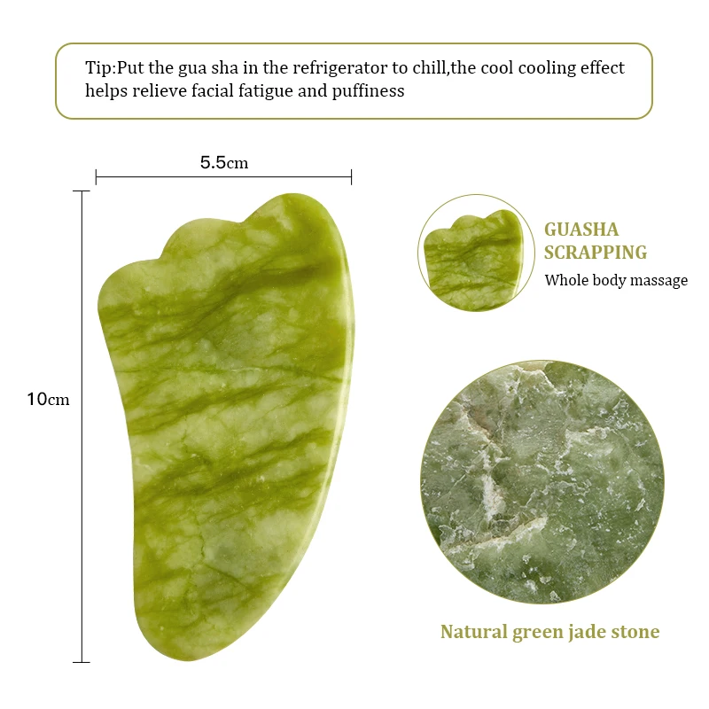 Natural Jade Gua sha Scraper Board Face Massager Facial Guasha Meridian Muscle Relaxation Skin Lifting Face Thin Gouache Scraper