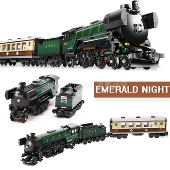 

21005 Technic Series Emerald Night Train Model Building Block Set Bricks Toys 1109Pcs Compatible Creator 10194