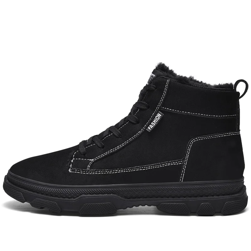 Черный Hot High quality Men casual Shoes outdoor Comfortable leather driving loafer fashion High Top Male Flat Sneakers Shoes%A1928 - Цвет: Черный
