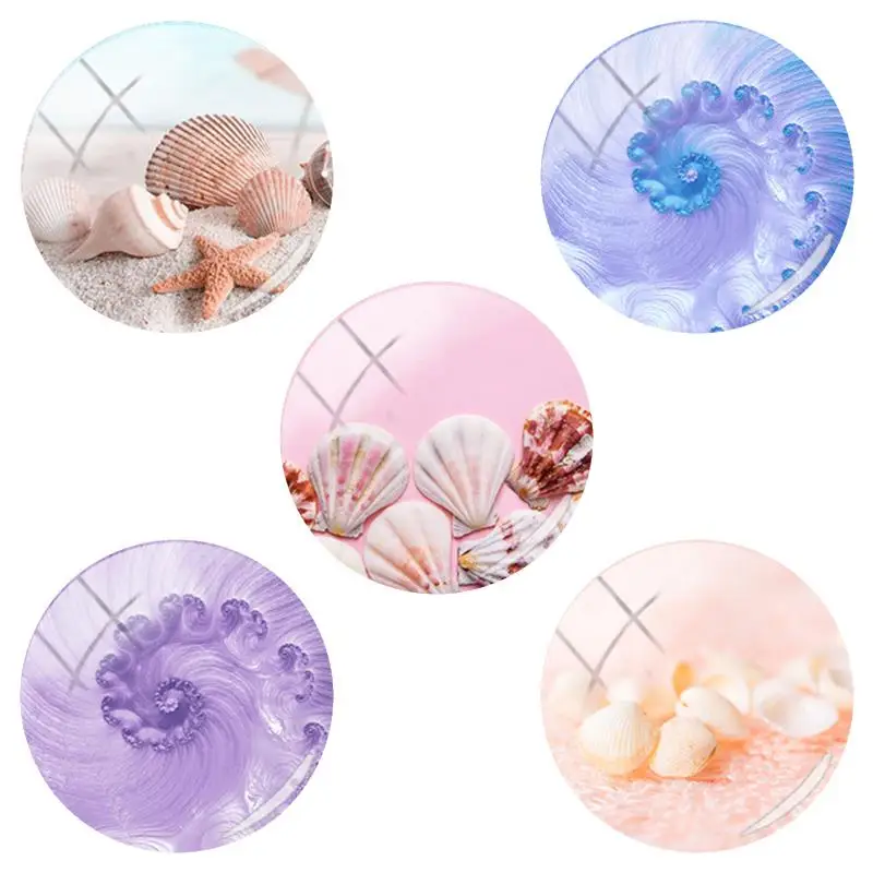 

TAFREE 12mm/15mm/16mm/18mm/20mm/25 mm Shell texture pattern Glass Cabochons Dome Flat Back DIY Jewelry Findings Making TX97