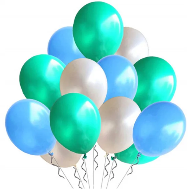 Blue green white 20 шт. 12 дюймов Свадебные латексные шары украшения для дня рождения Надувные Воздушные шары Детские игрушки детский душ баллон гелия - Color: Blue green white
