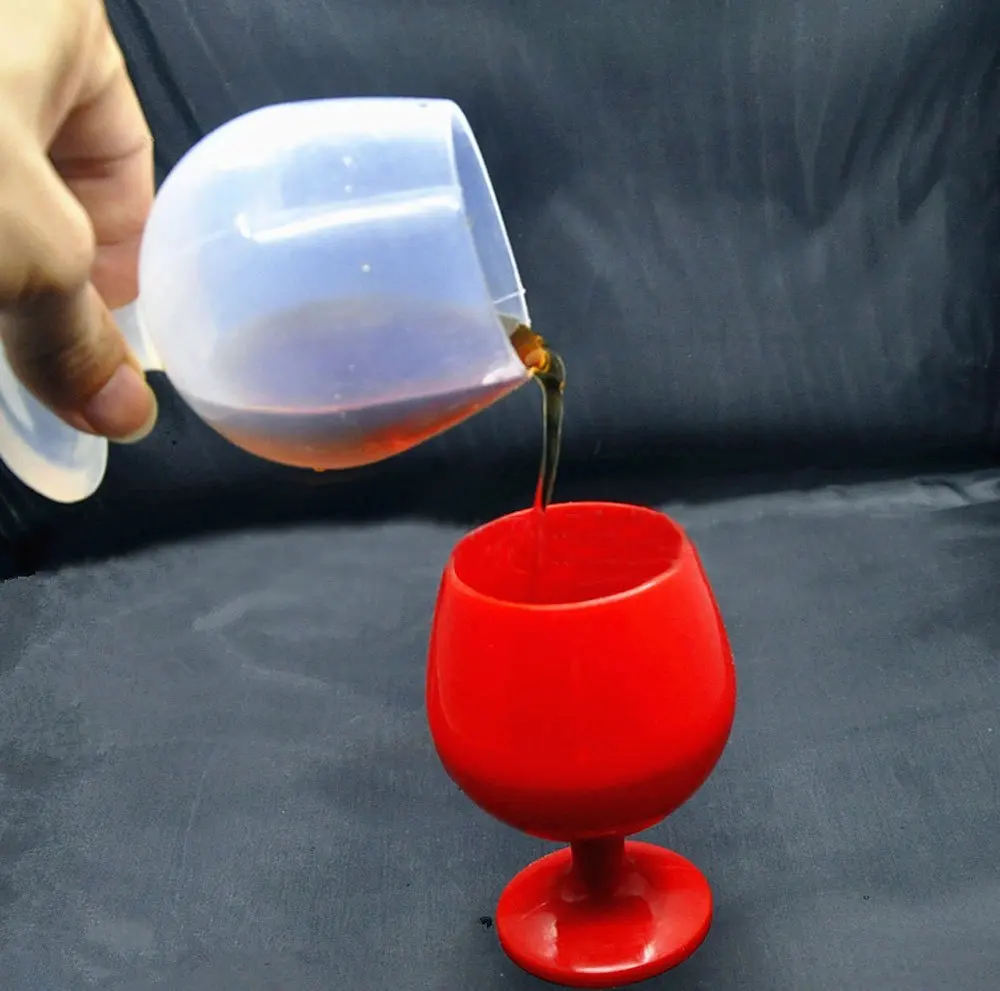 Cross Border for High Base Silicone Red Wine Cup Outdoor Portable Shatter-resistant Silicone Wine Glass Food Grade Glass