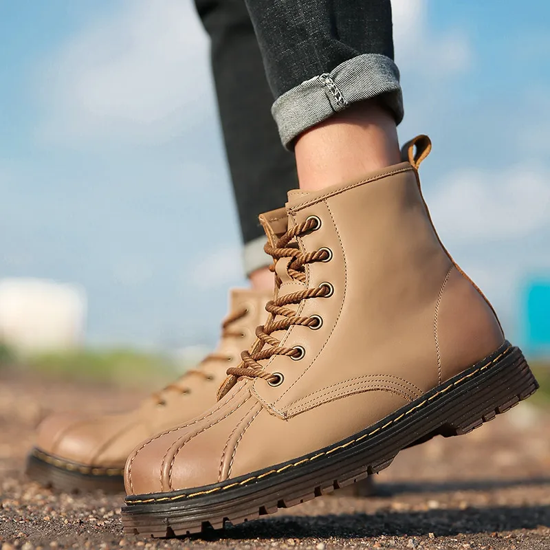 Men's winter boots waterproof short fashion ankle boots for students round toe wear-resistant male boot new