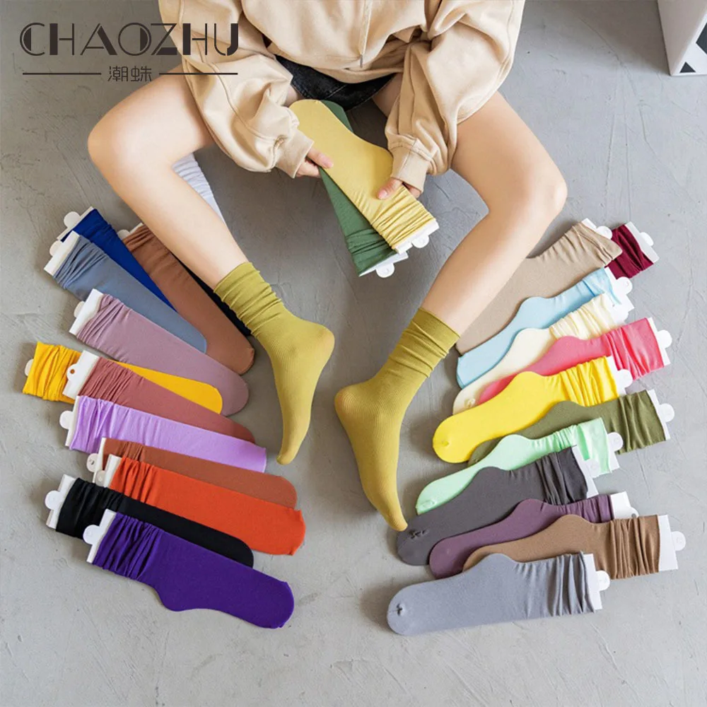 CHAOZHU Thin Loose Socks Solid Colors Second Generation Upgrade Quality Women Classic Summer Spring Canvas Shoes Footwear Sox
