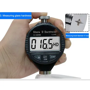

LCD Display Digital Durometer Tester Electronic Shore hardness analyzer 0-100HA Shore C D Meter For Rubber Plastic Leather