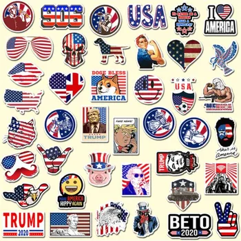 

50PCS American Flag Icon Sticker Diary Decorative Patch Scrapbook Label Decoration Accessories Home Decoration Patch Waterproof
