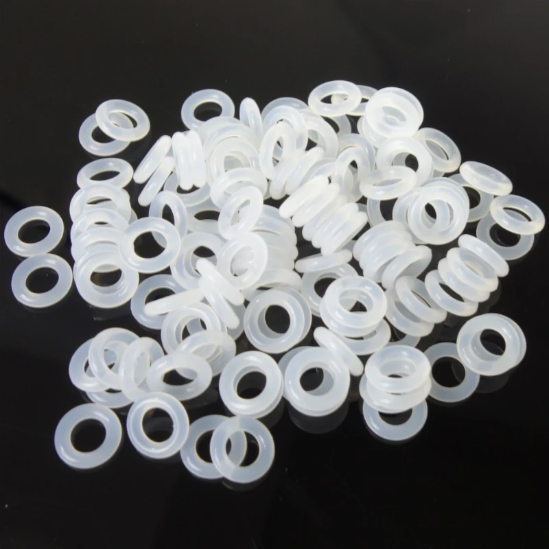 Белое пищевое Силиконовое резиновое уплотнительное кольцо уплотнения шайба сечение 1,9 мм OD 5-48 мм