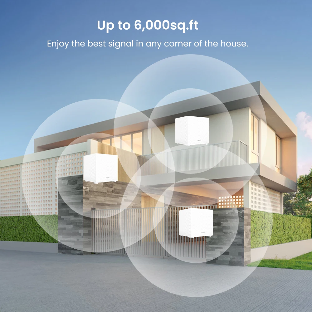 Tenda Mesh Wifi Router 2100mbps MW12 Gigabit Dual band Wireless Roteador AC2100 2.4&5Ghz Network Mesh Range Extender Cover 500m²