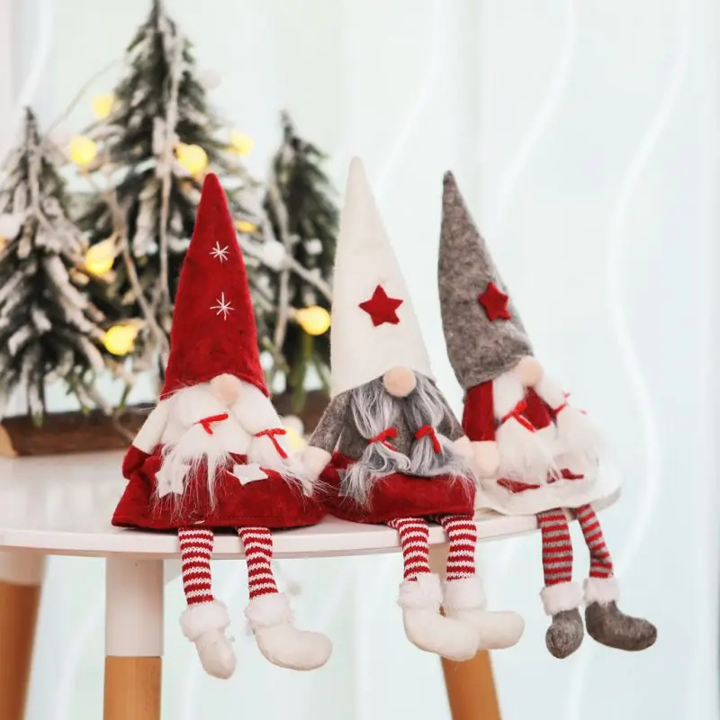 

Cute Faceless Cloth Fabric Doll Figurines Home Christmas Ornament Multipurpose Christmas Tree Party Decorations Holiday Gifts