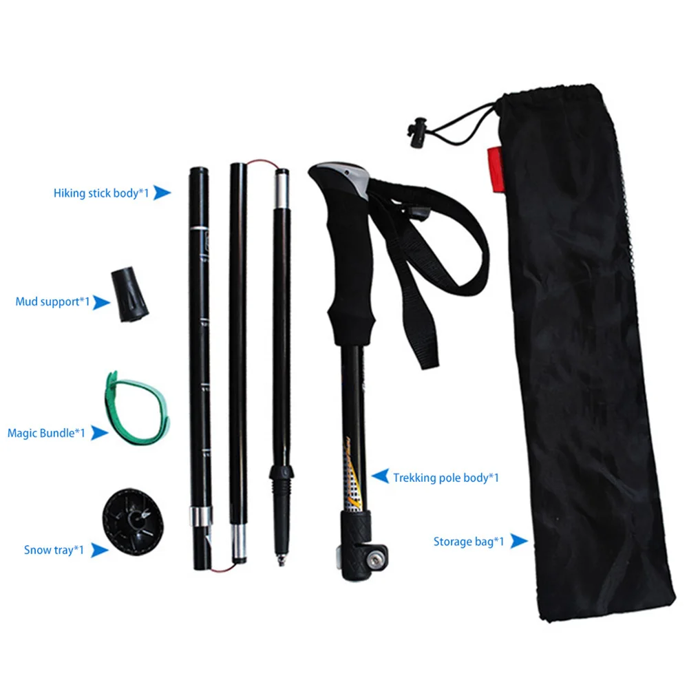 Pólos de Trekking Pólos de Esqui de Alumínio Telescópico ao ar Resistente ao Desgaste Pólos Trekking Caminhadas Ajuste Livre 5-seção 8 High Quality Esporte e Lazer