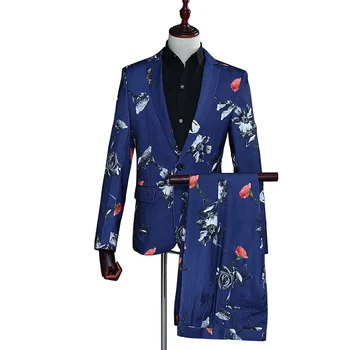 

Carnation-Patterned Suit Black Is Noticeably Atmospheric Stable Blue And Young Active In Autumn And Winter Coats