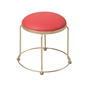 

Golden Stool Creative Fashion Small Round Stool Low Stool Leather Seat Bench Stool Dining Chair Change Shoe Bench 30/46cm Height