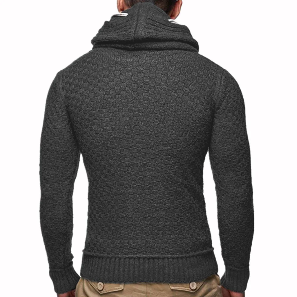 Свитер Мужской джемпер с ворсовым воротником драповый свитер с чокером блузка Топ трикотажные пуловеры свитера para hombres
