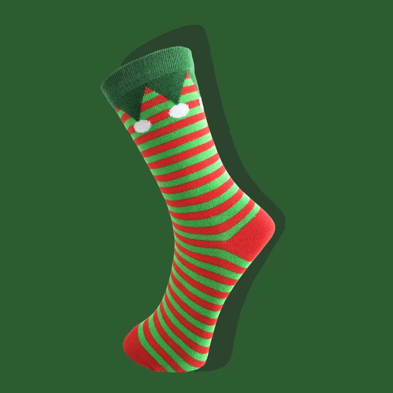 Cartoon Christmas stripe crew men lovers socks cotton warm happy Sweat fashion novelty personality sporting sock Autumn Winter