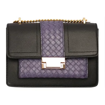 

Natural Cowhide Leather Bag Color Matching Small Square Bag 2020 New Arrival Messenger Bag Lady One Shoulder Chain Bag