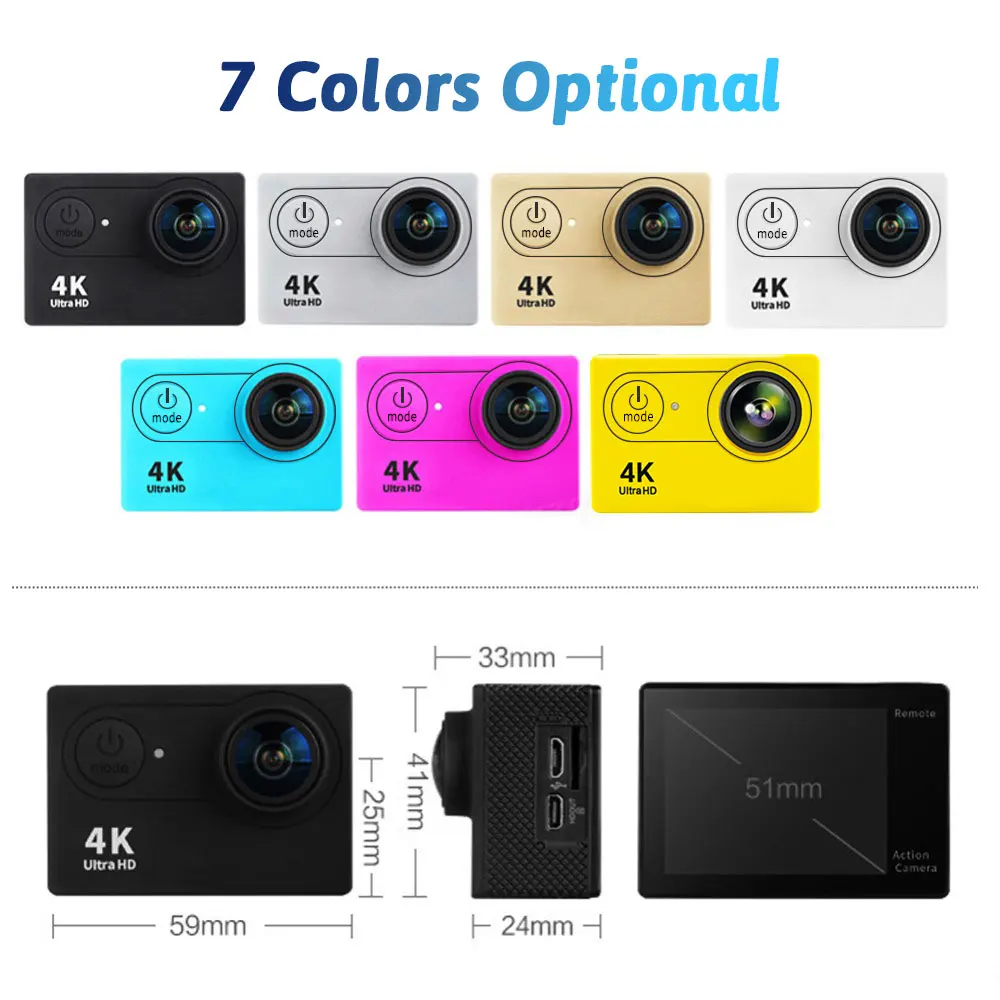 action camera 4k H9 4K Sports Camera Ultra HD Action Camera 4K 30m Waterproof 2.0' Screen 1080p Sport Camera Extreme Video Camera Gopro Hero DJI best sports camera