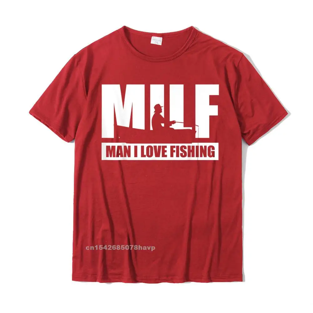 Street Tops Shirts Cheap Round Neck comfortable Short Sleeve Pure Cotton Man T-Shirt 3D Printed Tops Shirts Wholesale MILF Man I Love Fishing T-Shirt Funny Fisherman Fishing Gift T-Shirt__2363. red