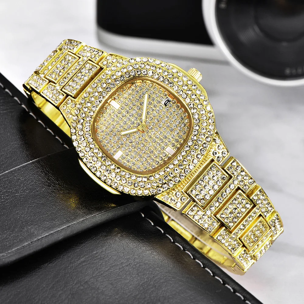 ICED OUT full diamond watch for women hot fashion ladies wristwatches hip hop quartz womens watches silver gold steel bracelet female clock free dropshipping 2020 (18)