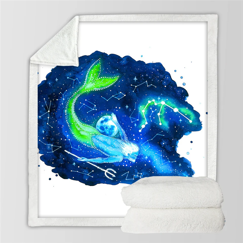 Waage by Pixie холодное искусство шерпа одеяло весы пледы одеяло знаки созвездия плюшевое покрывало галактика звезда пользовательское одеяло