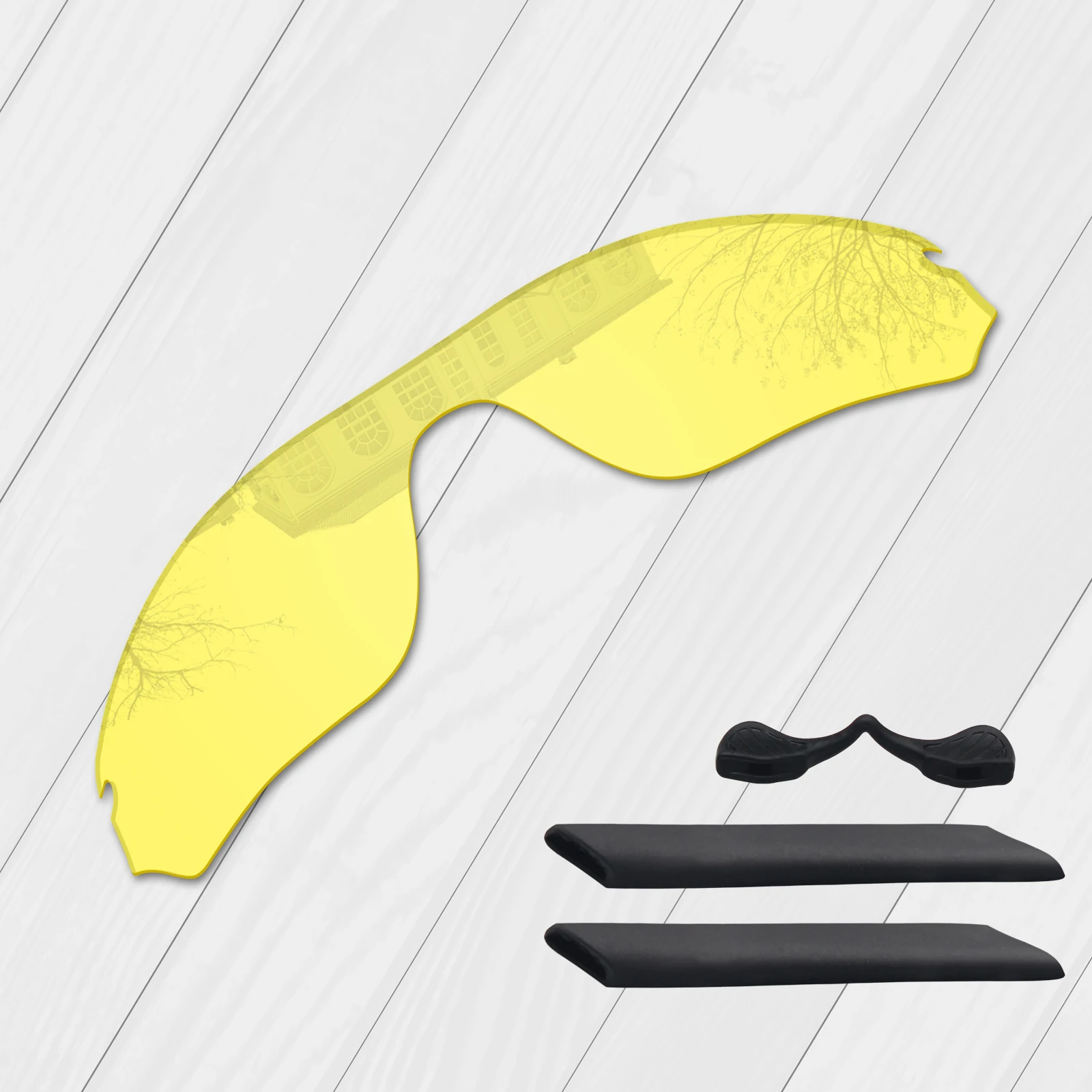 HD Yellow E.O.S поляризованные улучшенная замена линз и Носовые фиксирующие накладки носки с ушками для высококачественные солнцезащитные очки Oakley Radarlock, края OO9183 солнцезащитные очки-множественный выбор - Цвет линз: HD Yellow