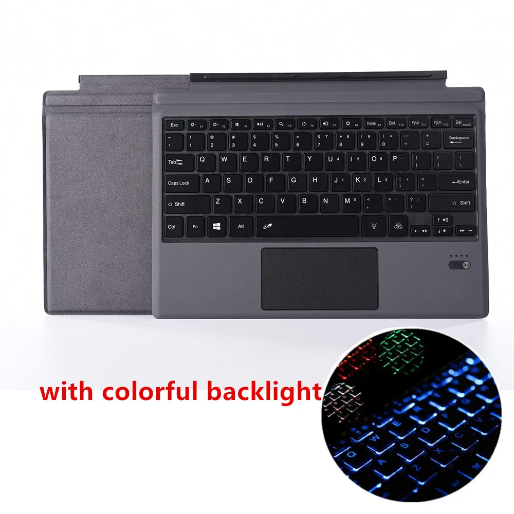 Высокое качество клавиатура для microsoft Surface Pro 6/5/4/3 покрытие клавиатуры Bluetooth планшетный ПК тонкий корпус клавиатуры для microsoft Surface 12,3'' - Цвет: with backlight