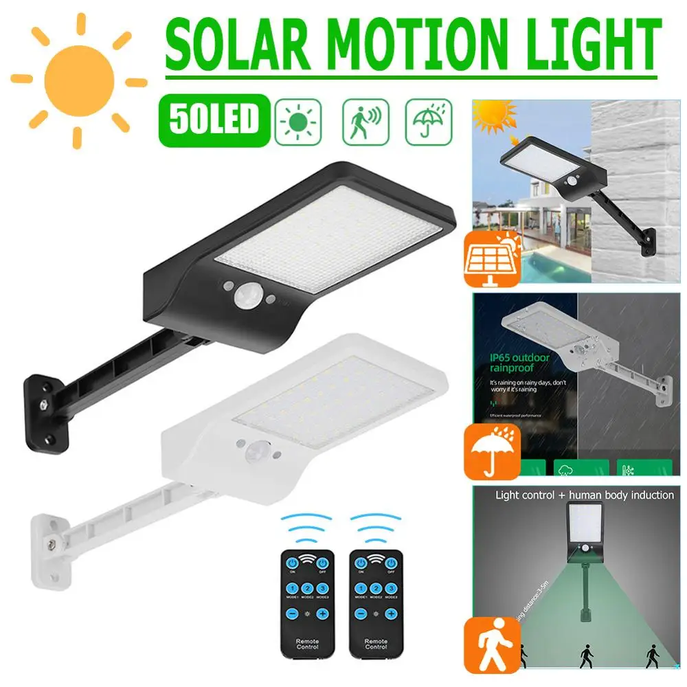 

50 LED Solar Light garden decoration sunlight Wall Lamp PIR Motion Sensor Path Street Light Remote Control Solar garden light