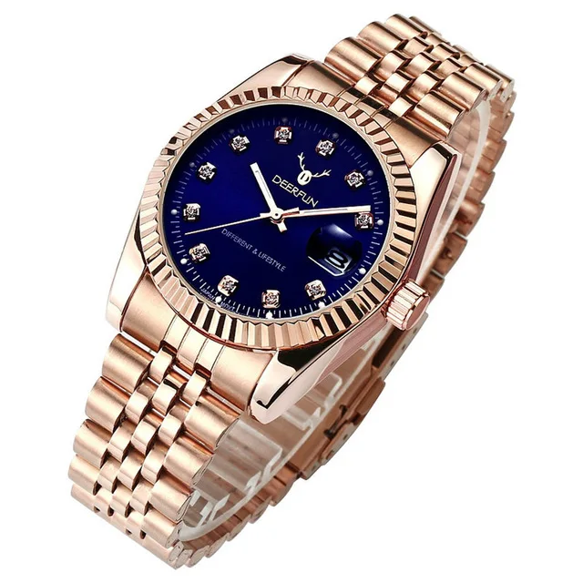 Rolexable роскошные золотые часы для мужчин GMT вращающийся Безель сапфировое стекло нержавеющая сталь Группа спортивные кварцевые часы Erkek Saatler